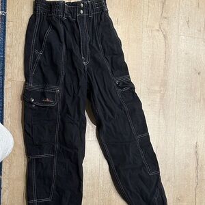 BDG Black Cargo Pants with Stitch Detail